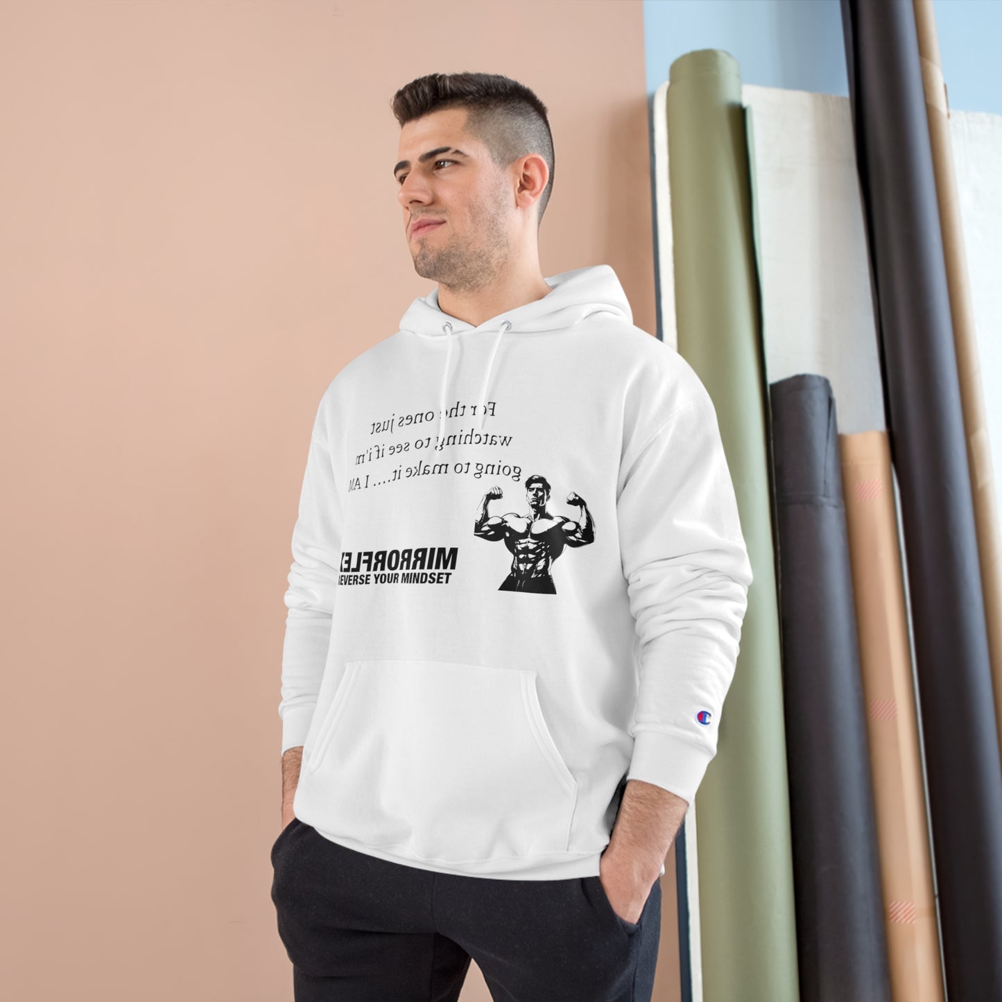Motivational Champion Hoodie - Reverse Your Mindset, Fitness Inspiration, Gym Wear