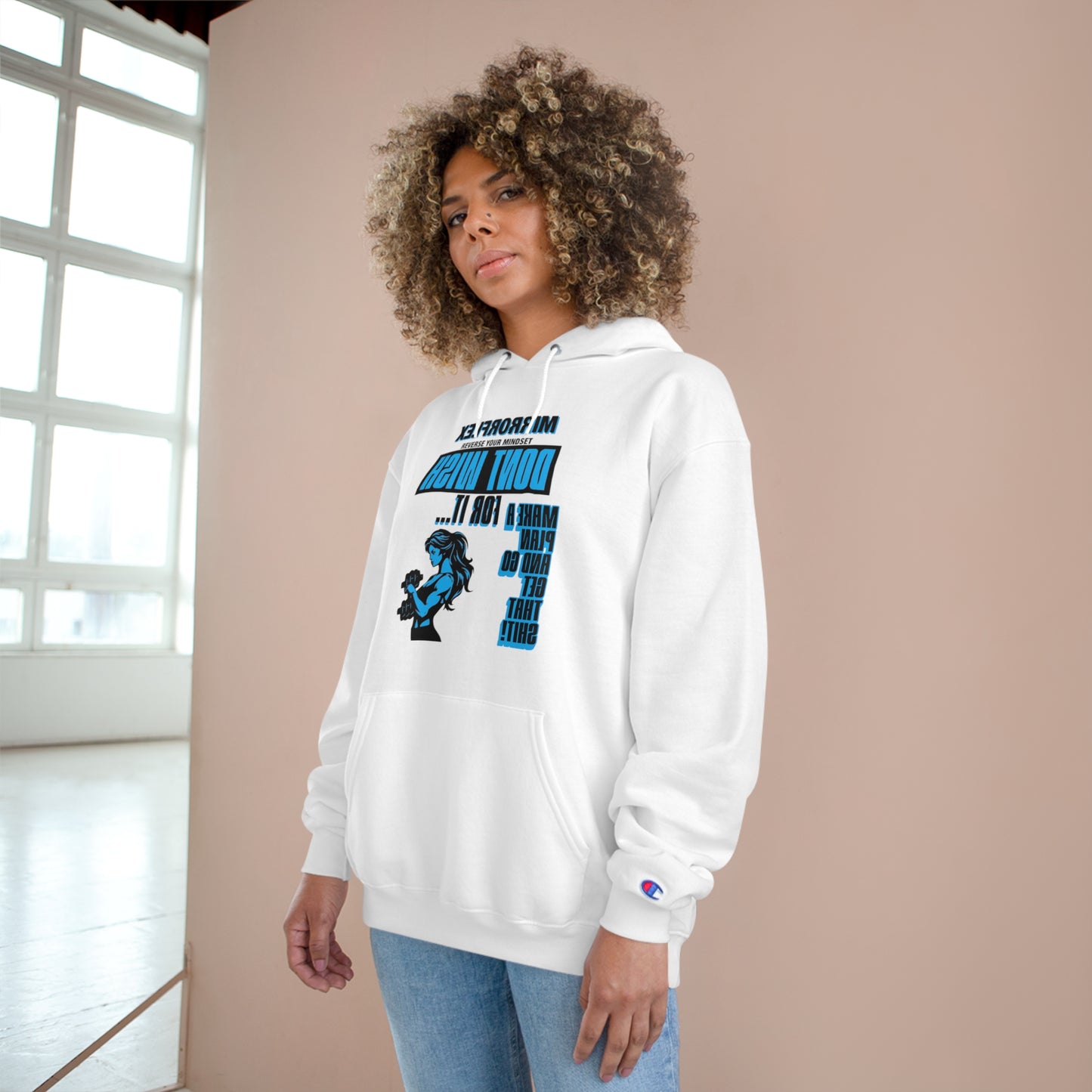 Empowering Champion Hoodie - "Don't Wish for It, Make It Happen" Design
