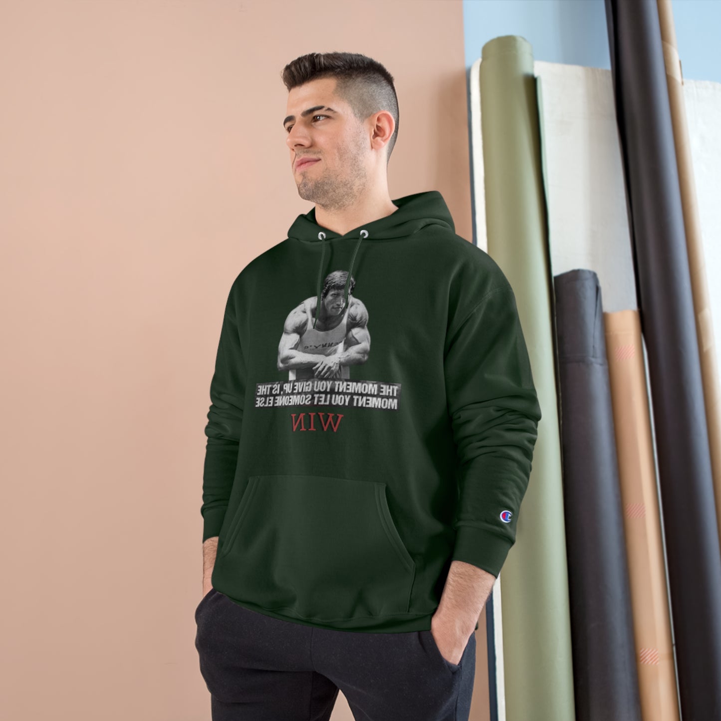 Motivational Champion Hoodie - 'WIN' Quote | Fitness Apparel