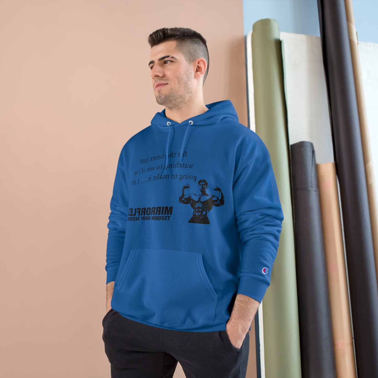 Motivational Champion Hoodie - Reverse Your Mindset, Fitness Inspiration, Gym Wear