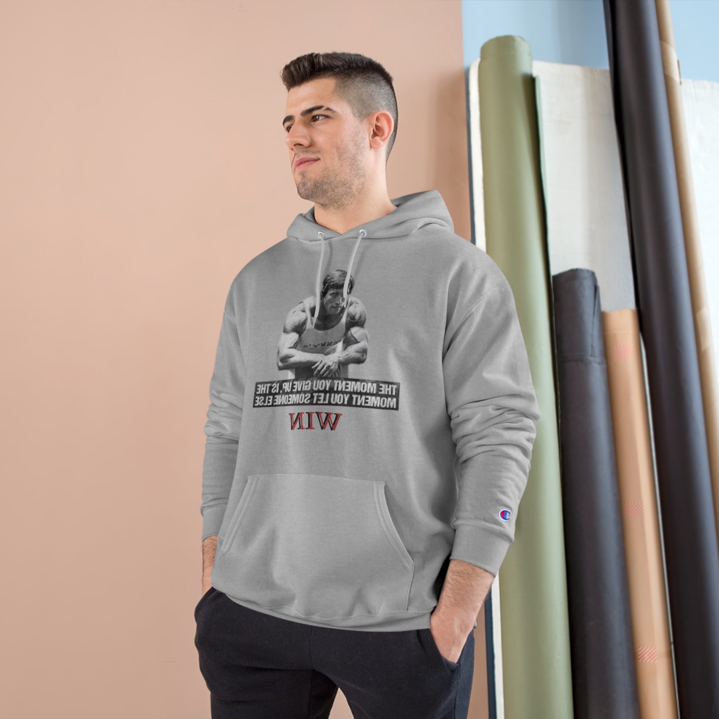 Motivational Champion Hoodie - 'WIN' Quote | Fitness Apparel