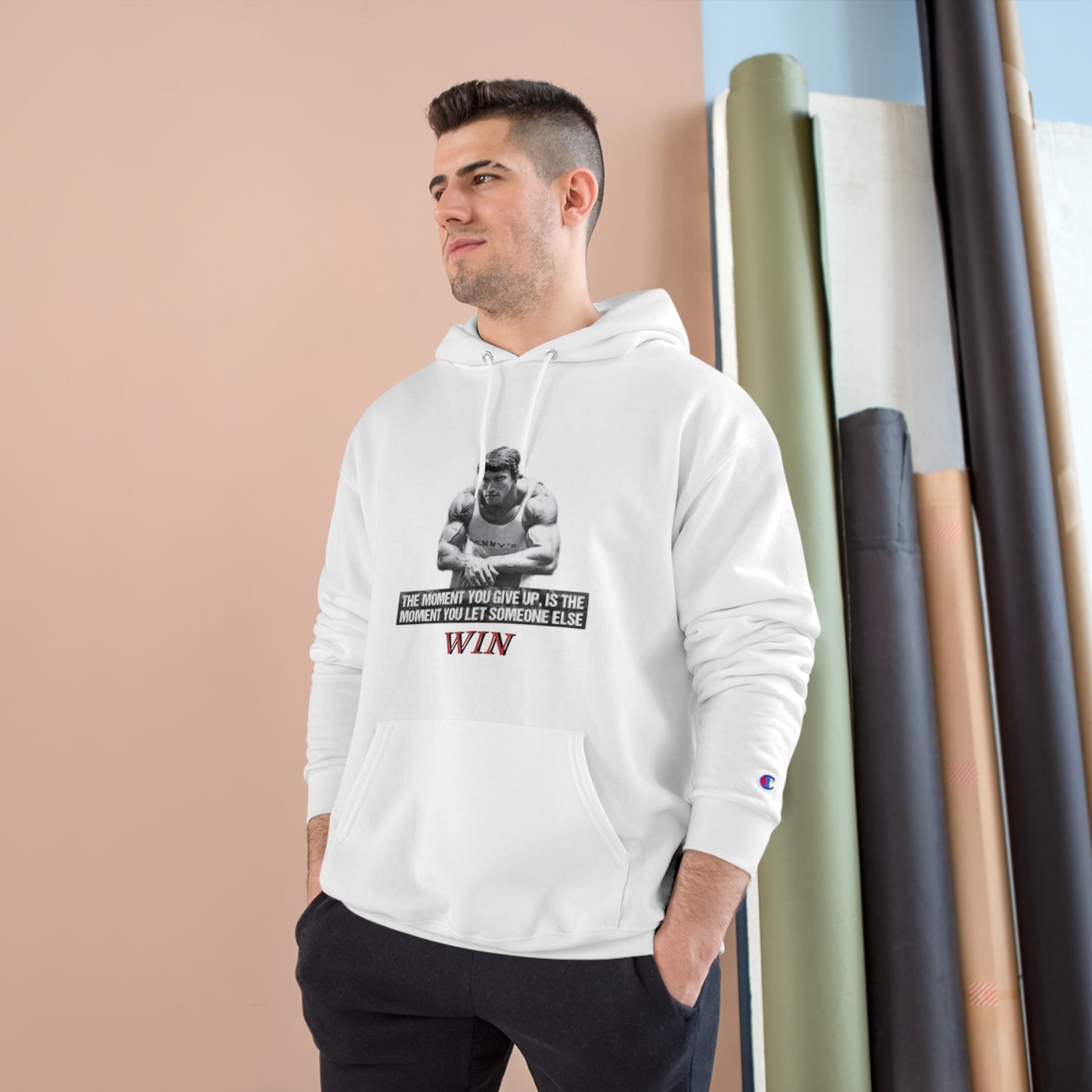 Motivational Champion Hoodie - 'WIN' Quote | Fitness Apparel