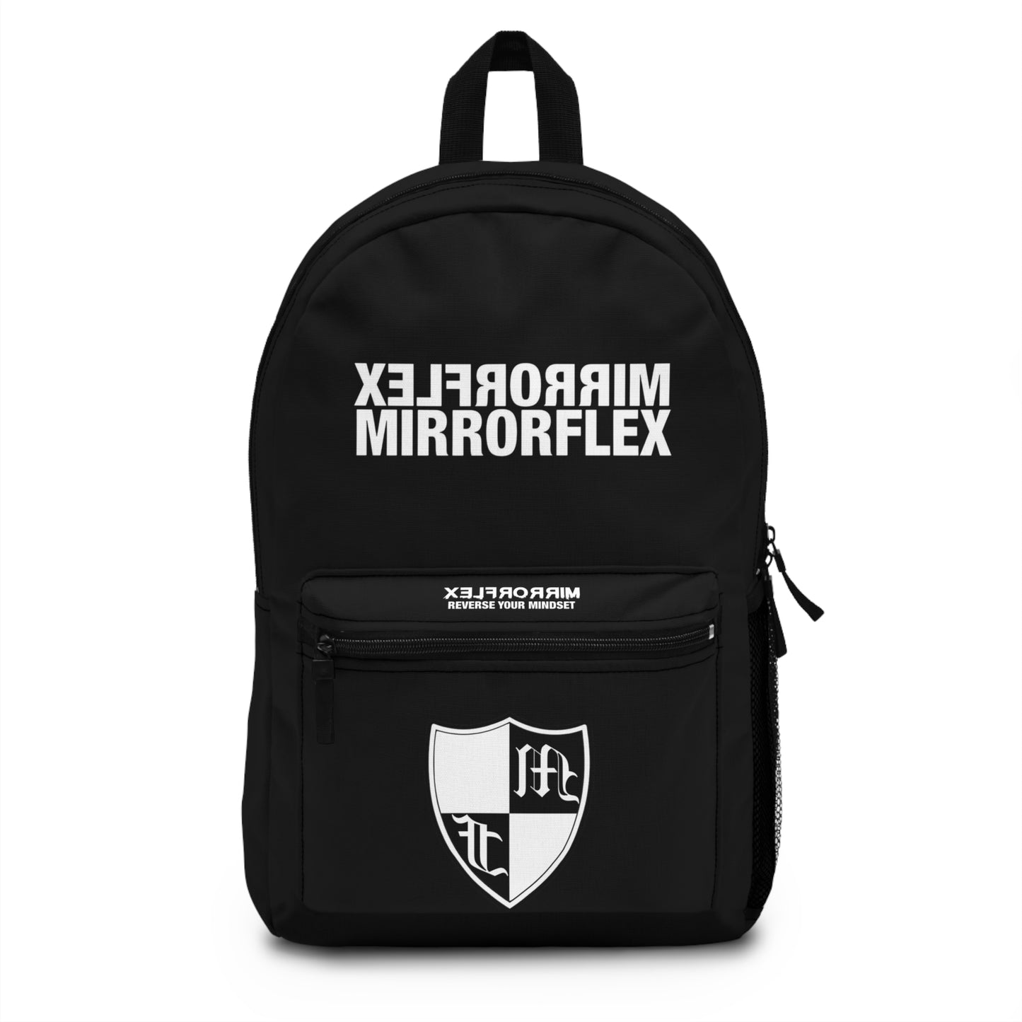 Stylish Black Backpack with Mirrorflex Design - Perfect for School or Travel