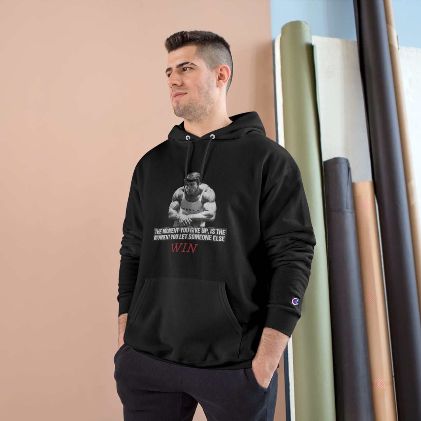 Motivational Champion Hoodie - 'WIN' Quote | Fitness Apparel