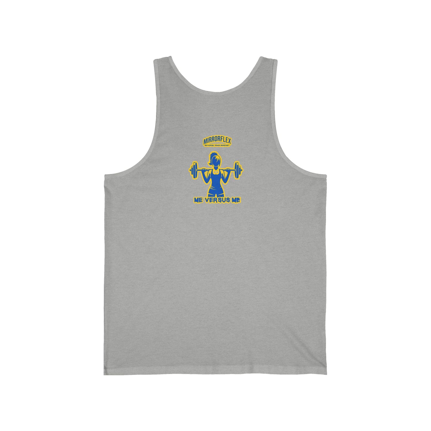 Motivational Unisex Jersey Tank - "Opportunities Don't Happen, Create Them!" & "Mirrorflex: Me Versus Me"