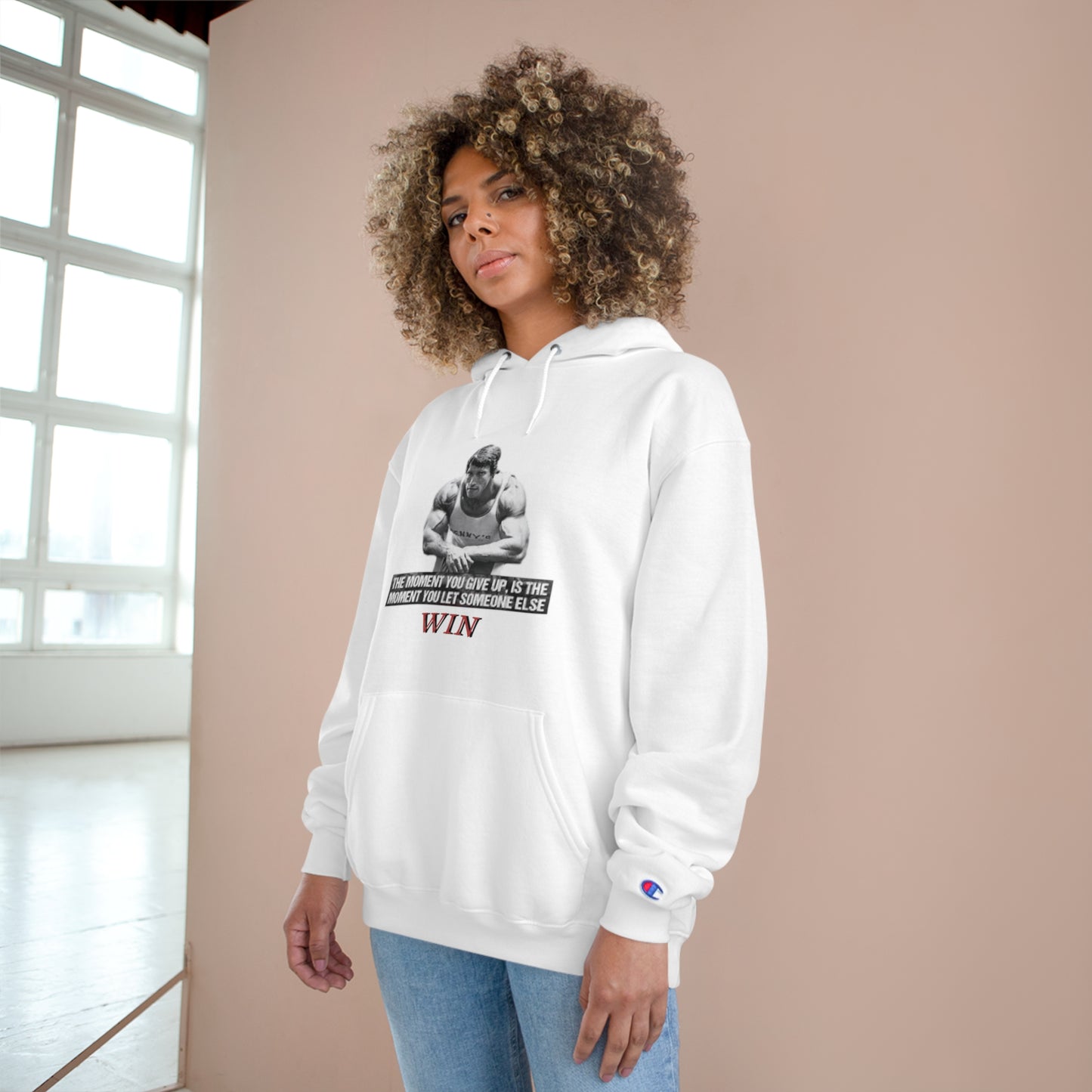 Motivational Champion Hoodie - 'WIN' Quote | Fitness Apparel