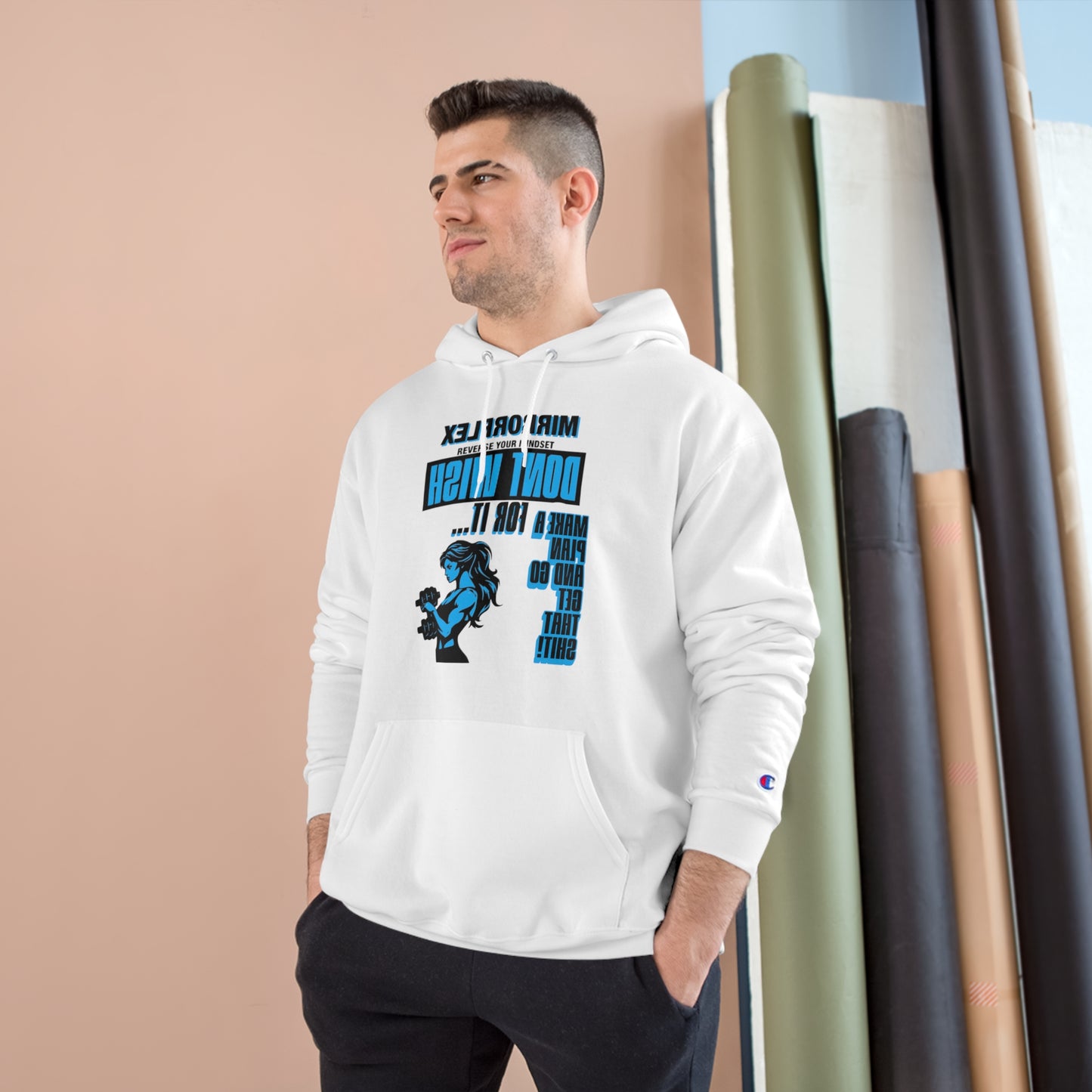 Empowering Champion Hoodie - "Don't Wish for It, Make It Happen" Design