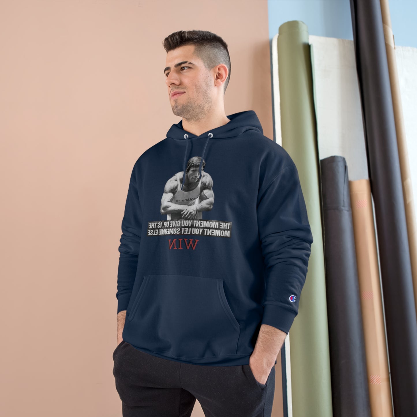 Motivational Champion Hoodie - 'WIN' Quote | Fitness Apparel