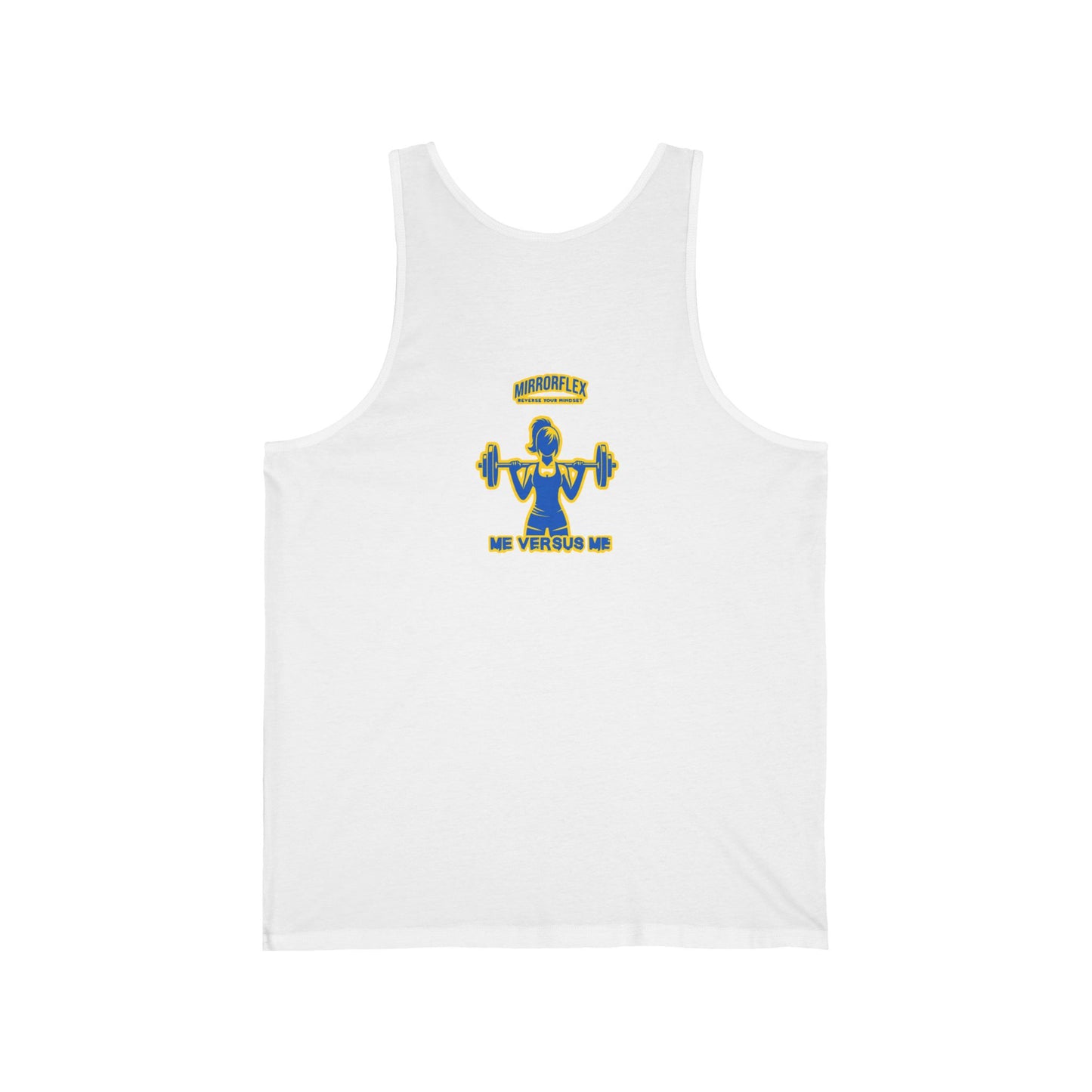 Motivational Unisex Jersey Tank - "Opportunities Don't Happen, Create Them!" & "Mirrorflex: Me Versus Me"