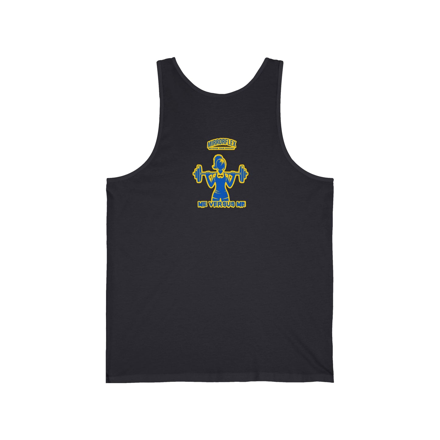 Motivational Unisex Jersey Tank - "Opportunities Don't Happen, Create Them!" & "Mirrorflex: Me Versus Me"