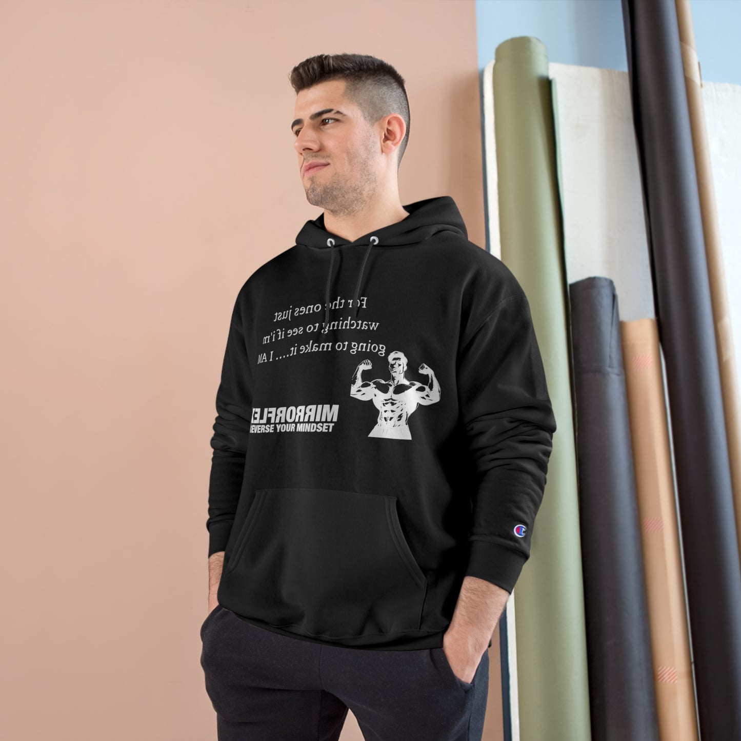 Motivational Champion Hoodie - Reverse Your Mindset, Fitness Inspiration, Gym Wear