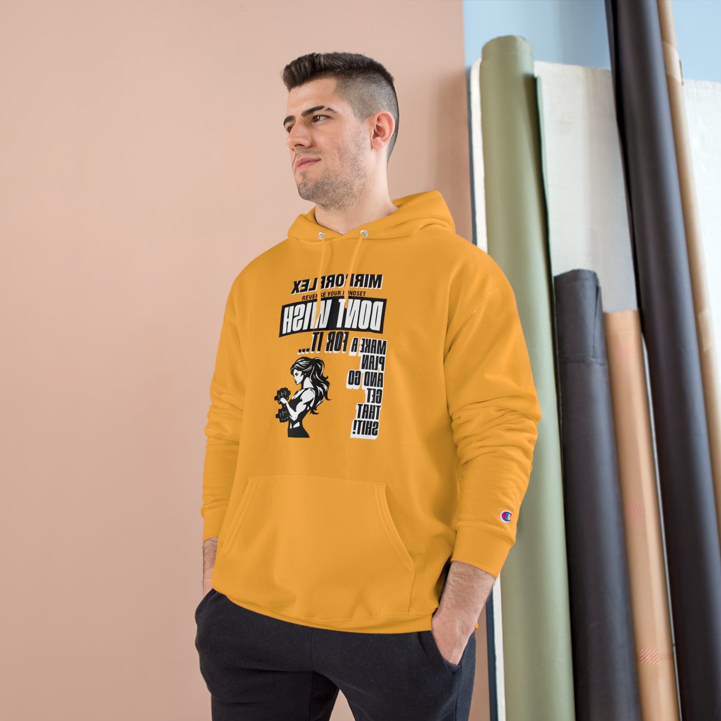 Empowering Champion Hoodie - "Don't Wish for It, Make It Happen" Design