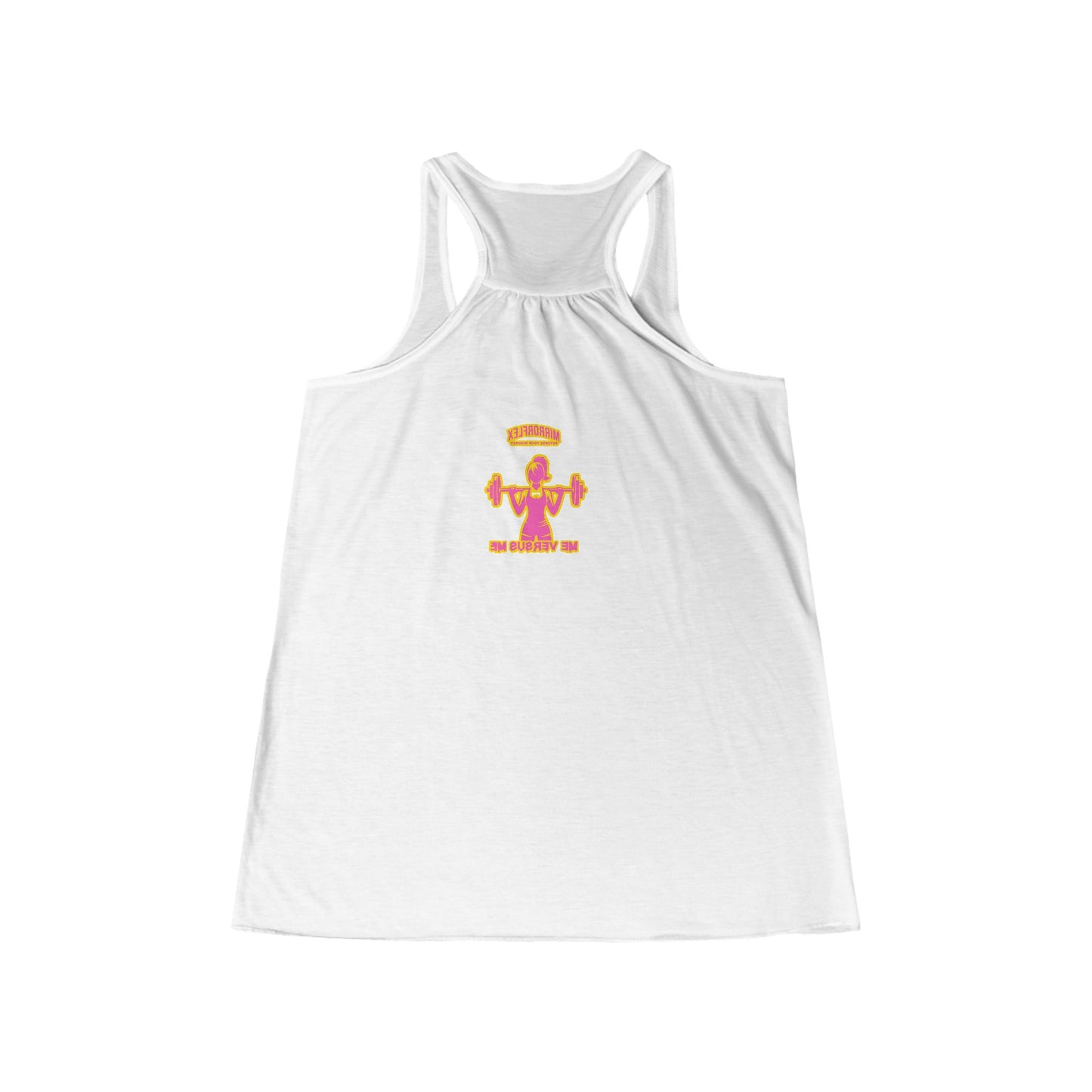 Empowering Women's Flowy Racerback Tank - 'Ask a Woman' Fitness Motivational Tee
