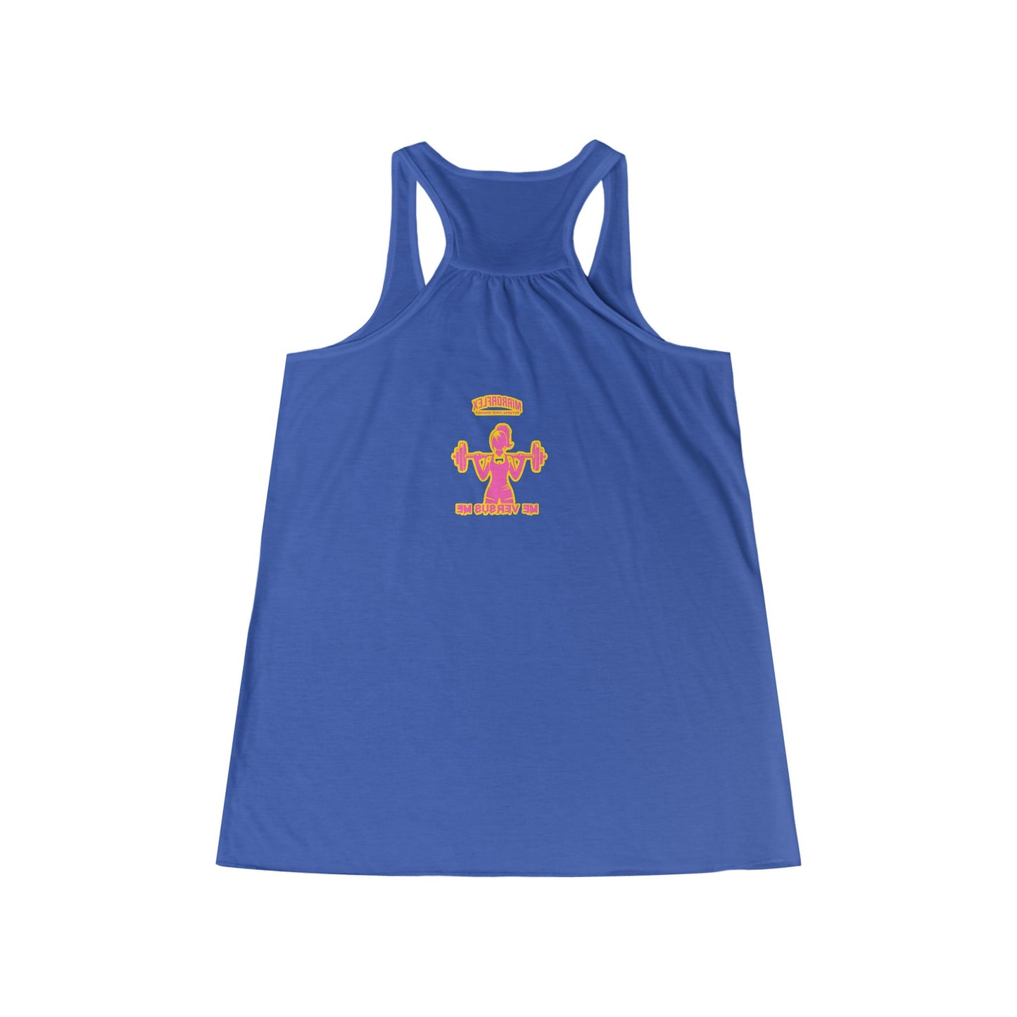 Empowering Women's Flowy Racerback Tank - 'Ask a Woman' Fitness Motivational Tee