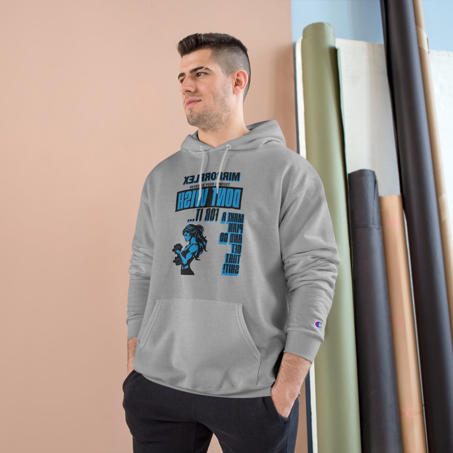 Empowering Champion Hoodie - "Don't Wish for It, Make It Happen" Design