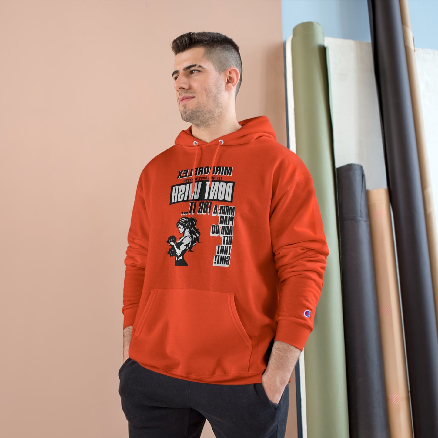 Empowering Champion Hoodie - "Don't Wish for It, Make It Happen" Design