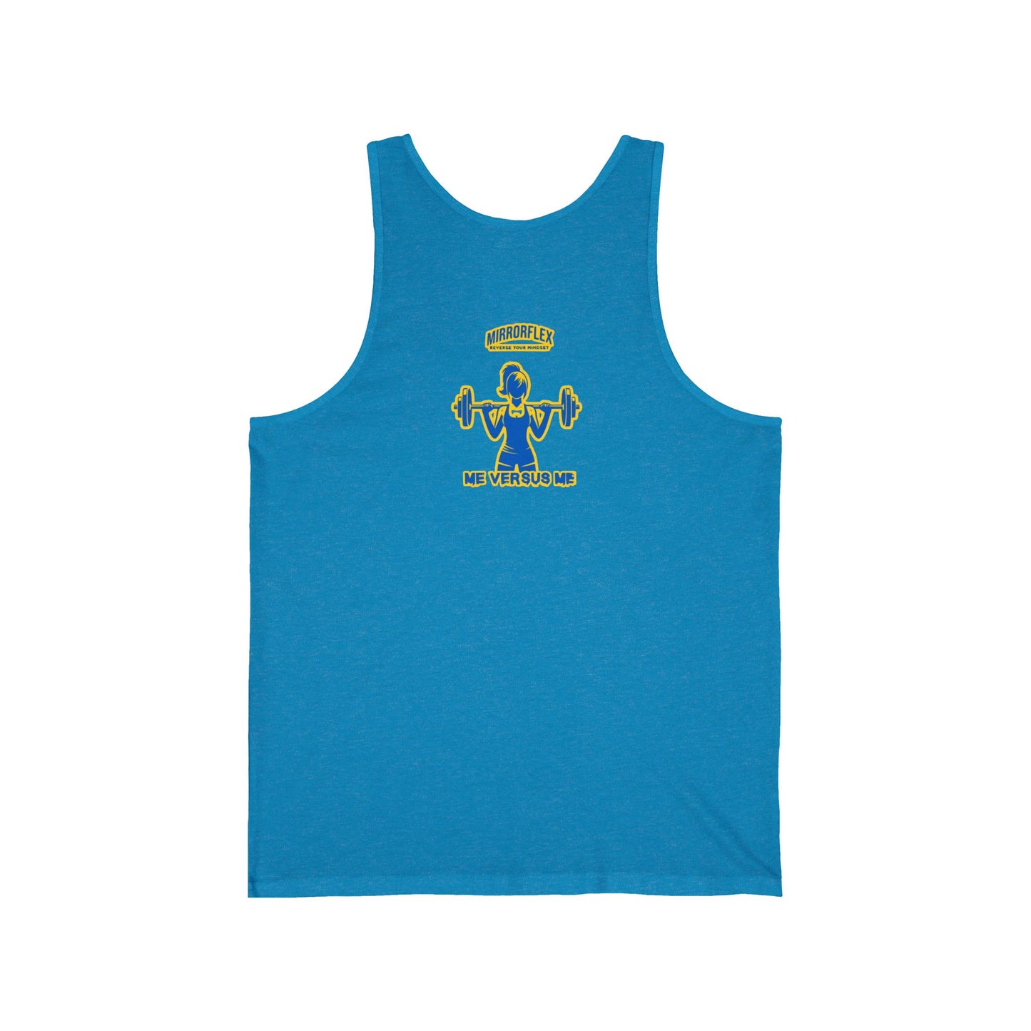 Motivational Unisex Jersey Tank - "Opportunities Don't Happen, Create Them!" & "Mirrorflex: Me Versus Me"