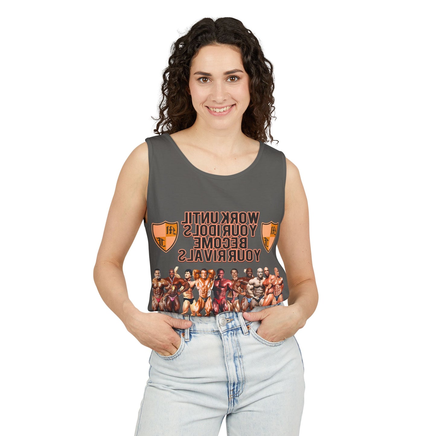 Motivational Fitness Tank Top - "Work Until Your Idols Become Your Rivals"