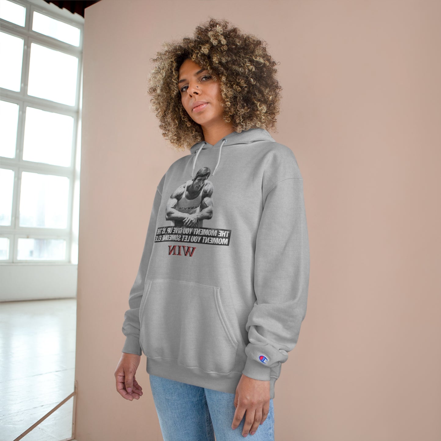 Motivational Champion Hoodie - 'WIN' Quote | Fitness Apparel