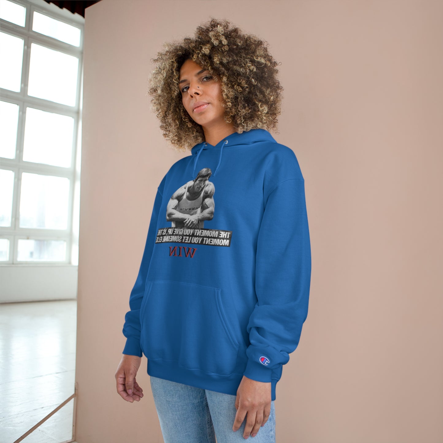 Motivational Champion Hoodie - 'WIN' Quote | Fitness Apparel