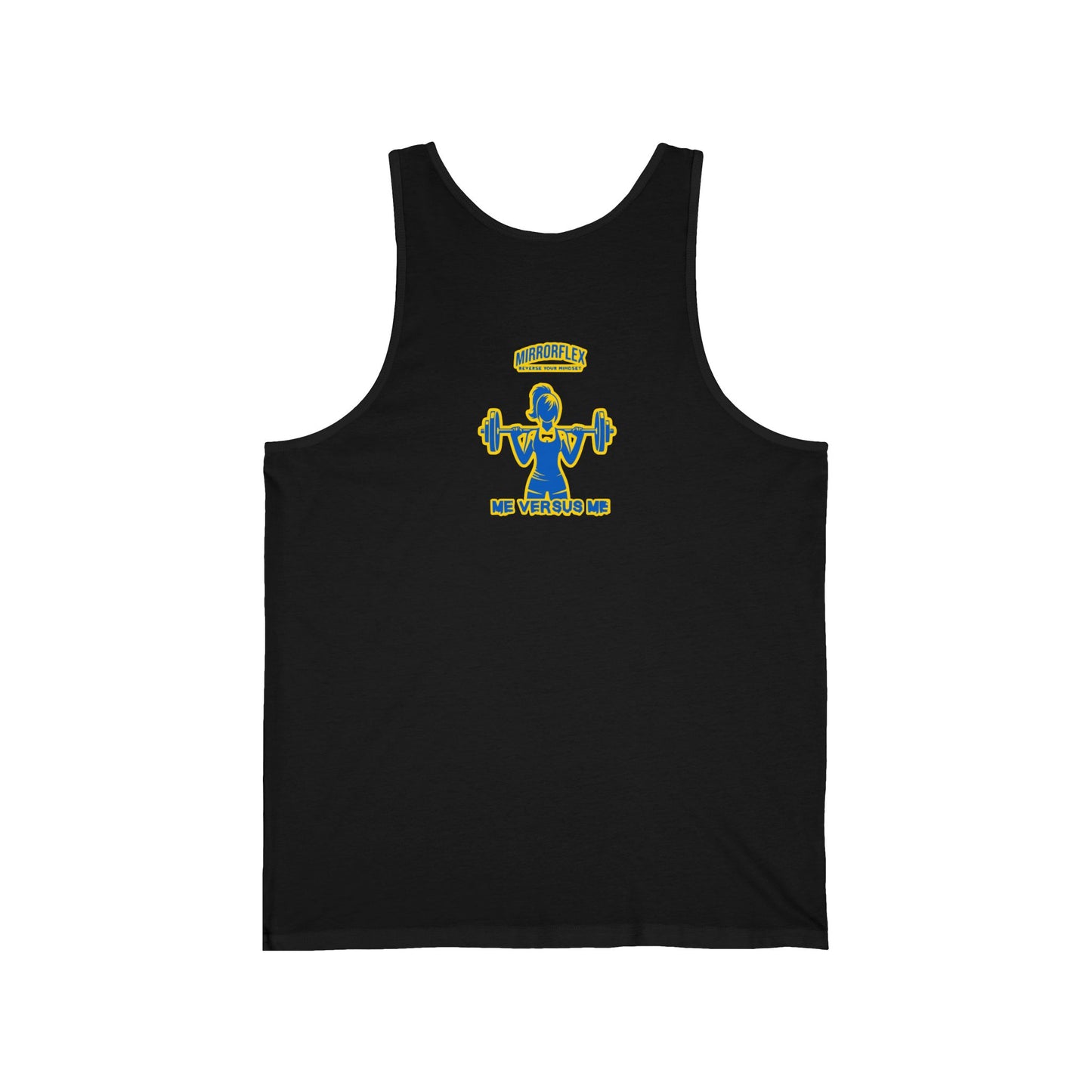 Motivational Unisex Jersey Tank - "Opportunities Don't Happen, Create Them!" & "Mirrorflex: Me Versus Me"