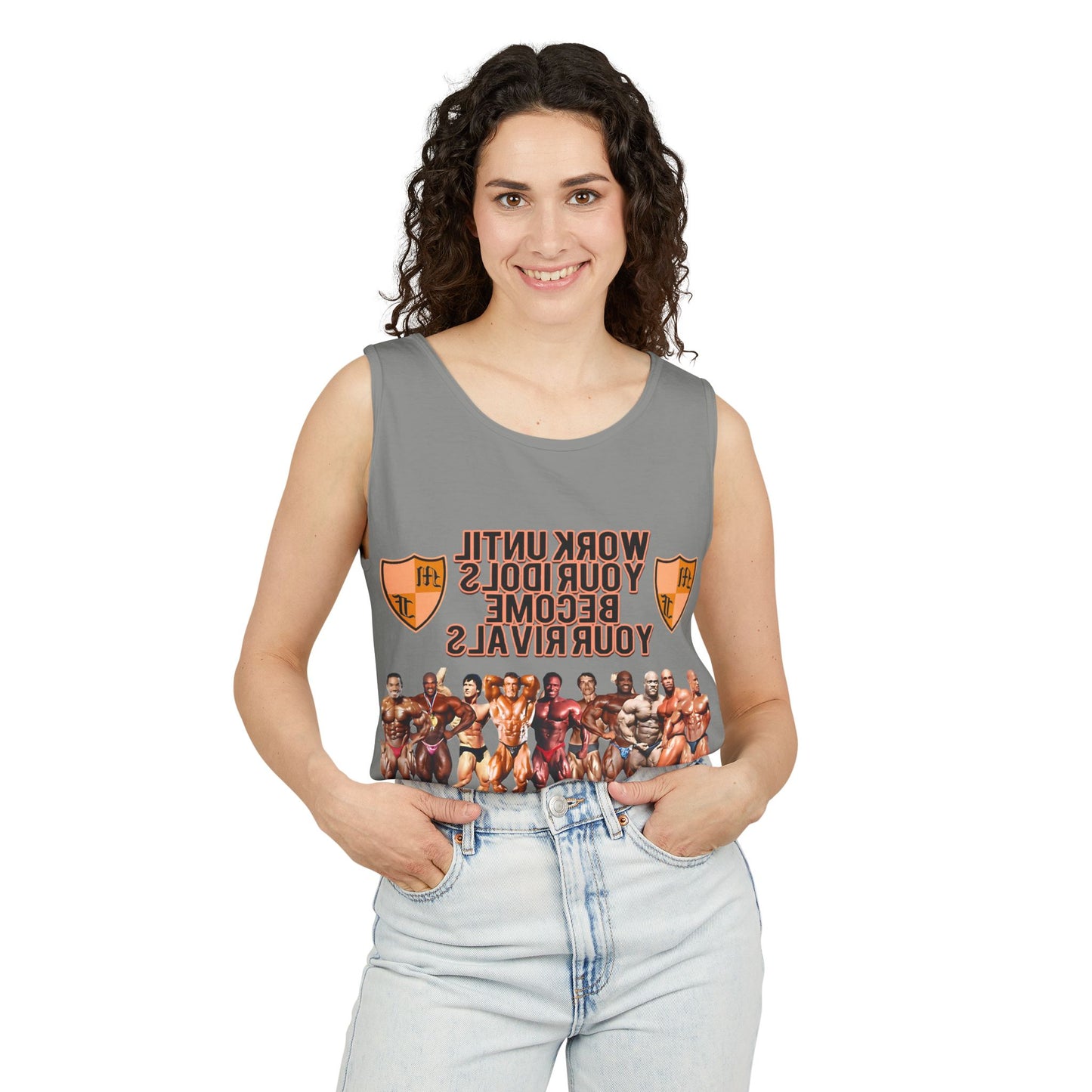 Motivational Fitness Tank Top - "Work Until Your Idols Become Your Rivals"