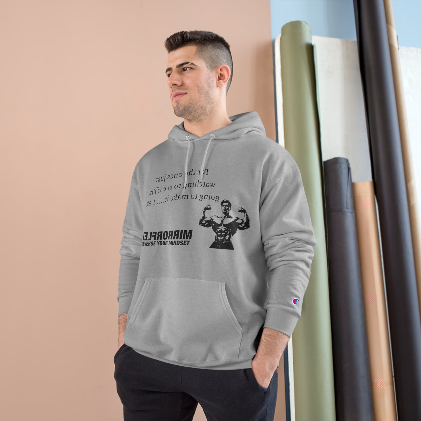 Motivational Champion Hoodie - Reverse Your Mindset, Fitness Inspiration, Gym Wear