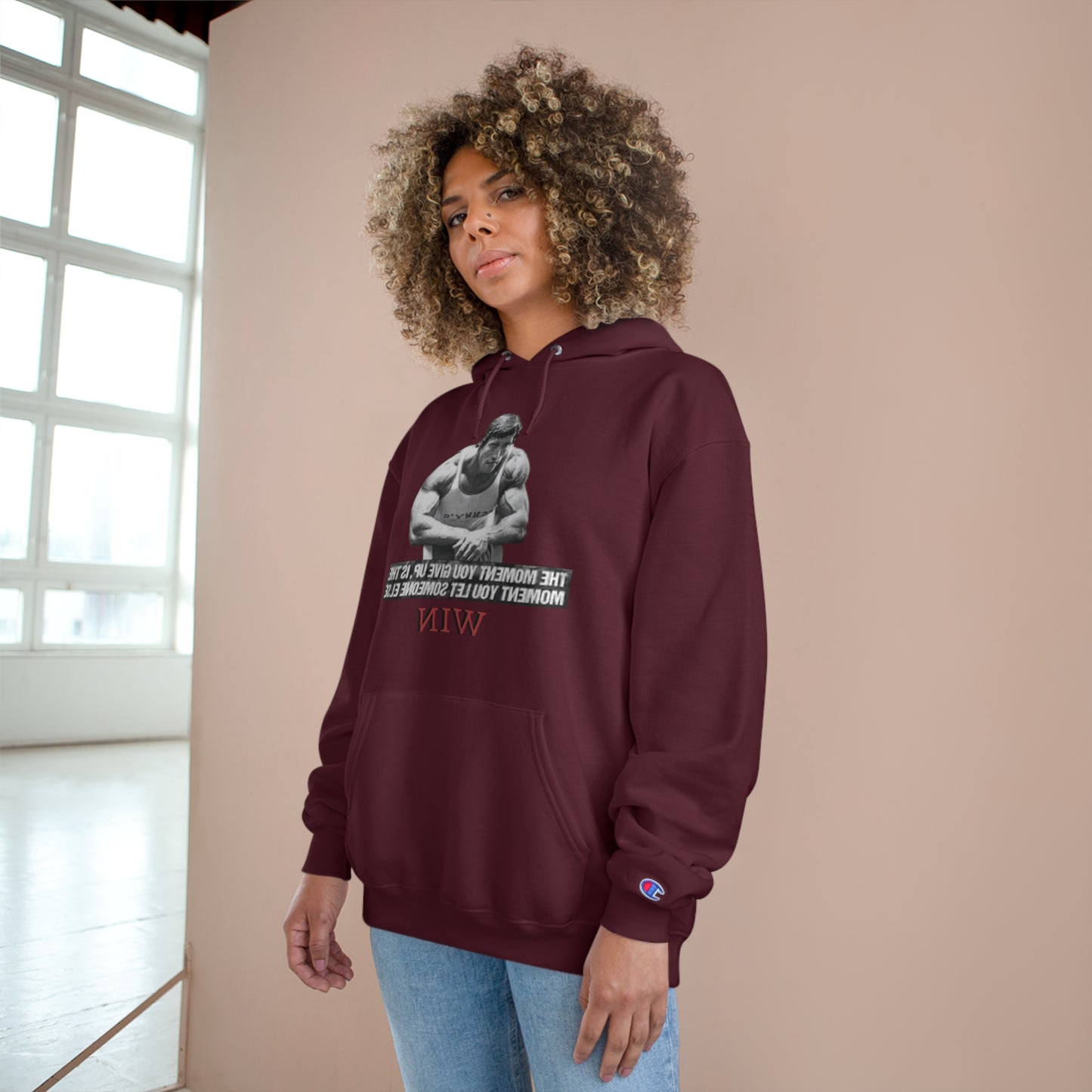 Motivational Champion Hoodie - 'WIN' Quote | Fitness Apparel