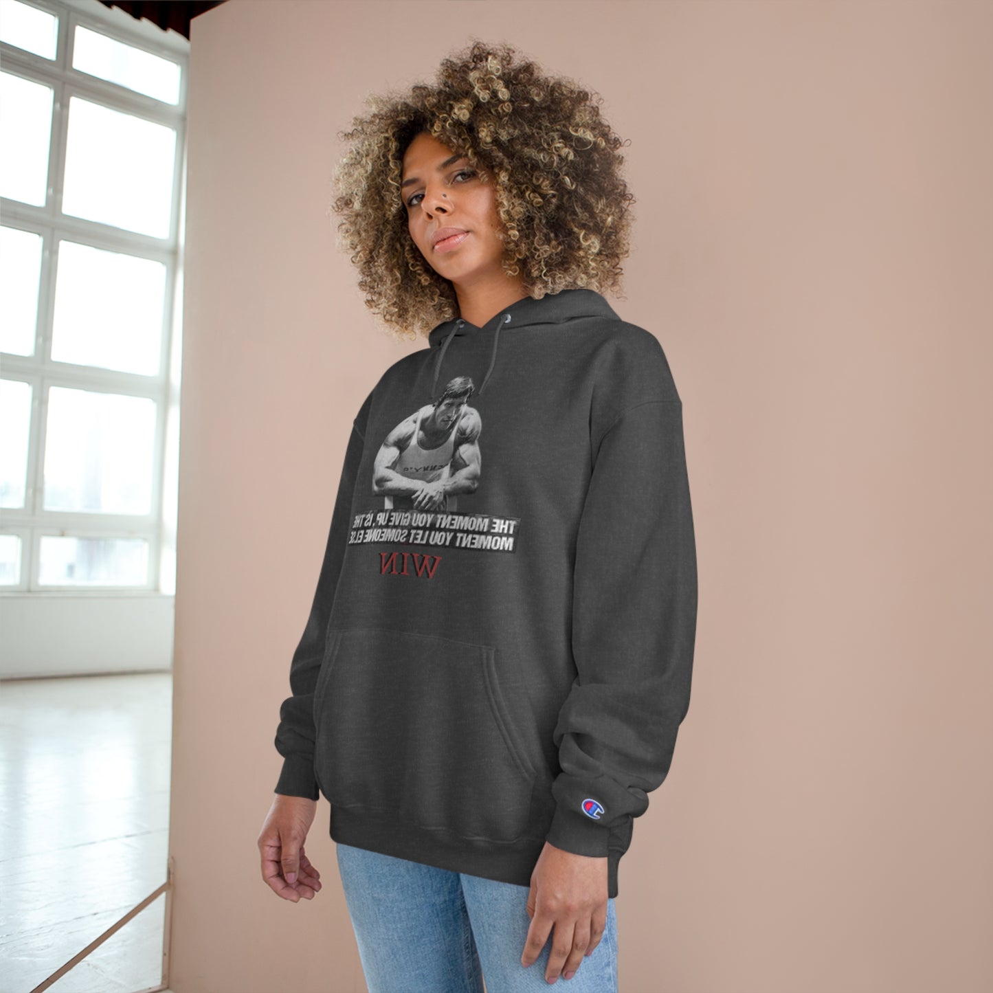 Motivational Champion Hoodie - 'WIN' Quote | Fitness Apparel