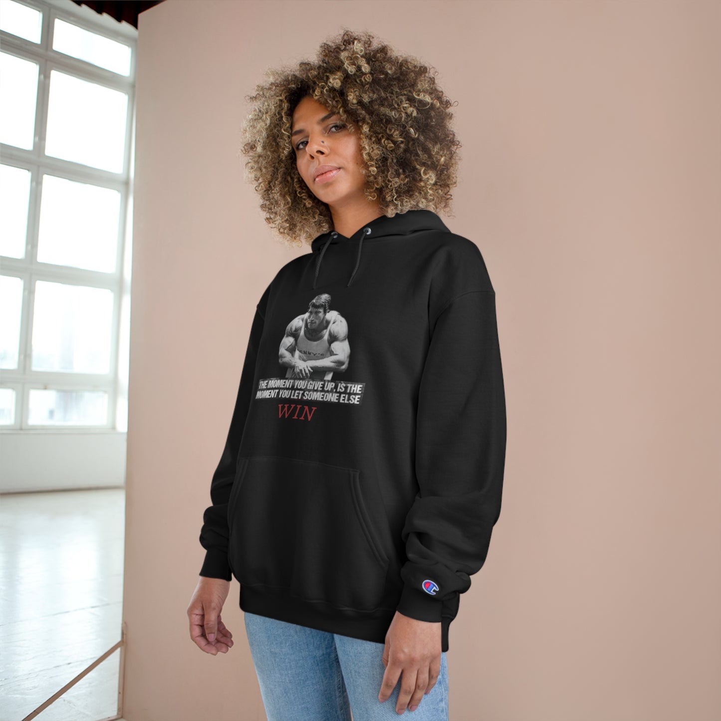 Motivational Champion Hoodie - 'WIN' Quote | Fitness Apparel