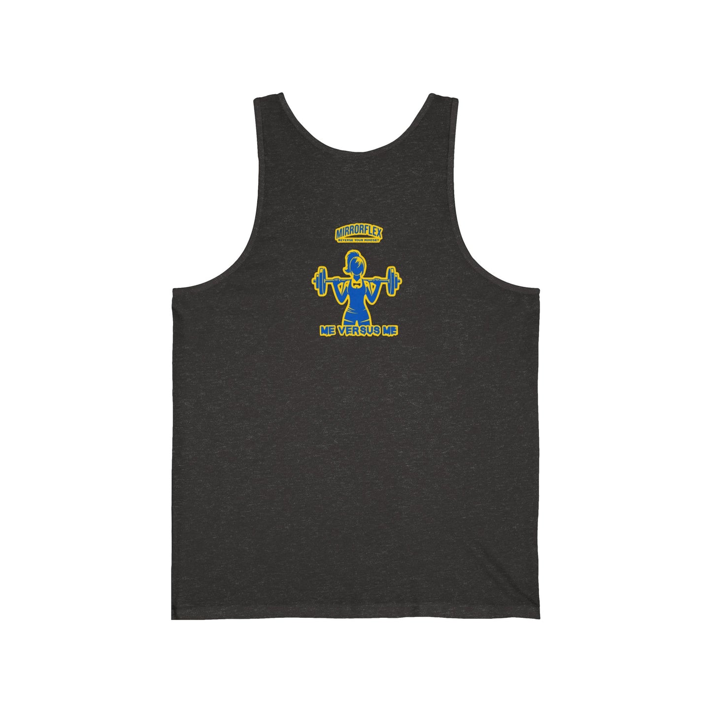 Motivational Unisex Jersey Tank - "Opportunities Don't Happen, Create Them!" & "Mirrorflex: Me Versus Me"