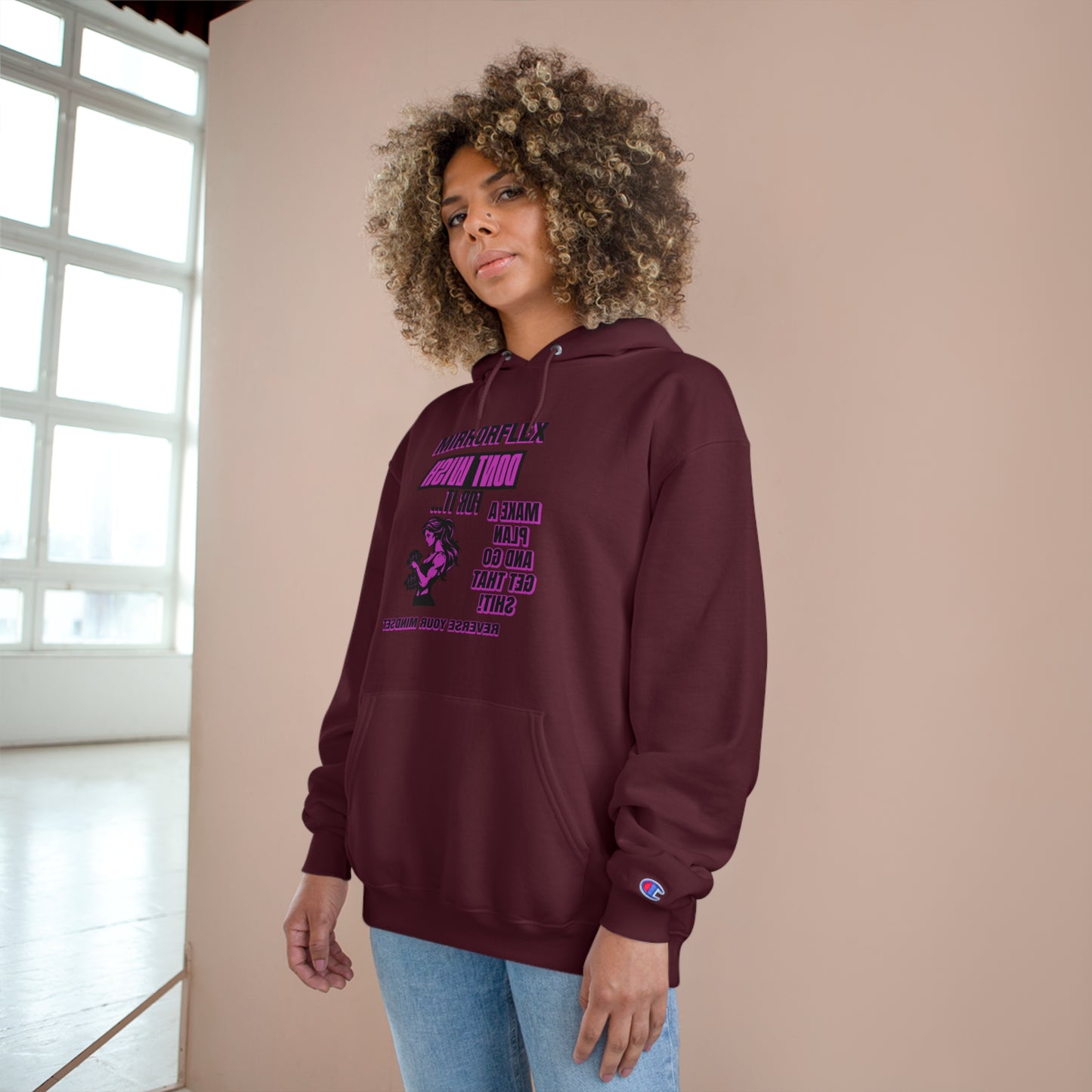 Empowering Champion Hoodie - "Don't Wish for It, Make It Happen" Design