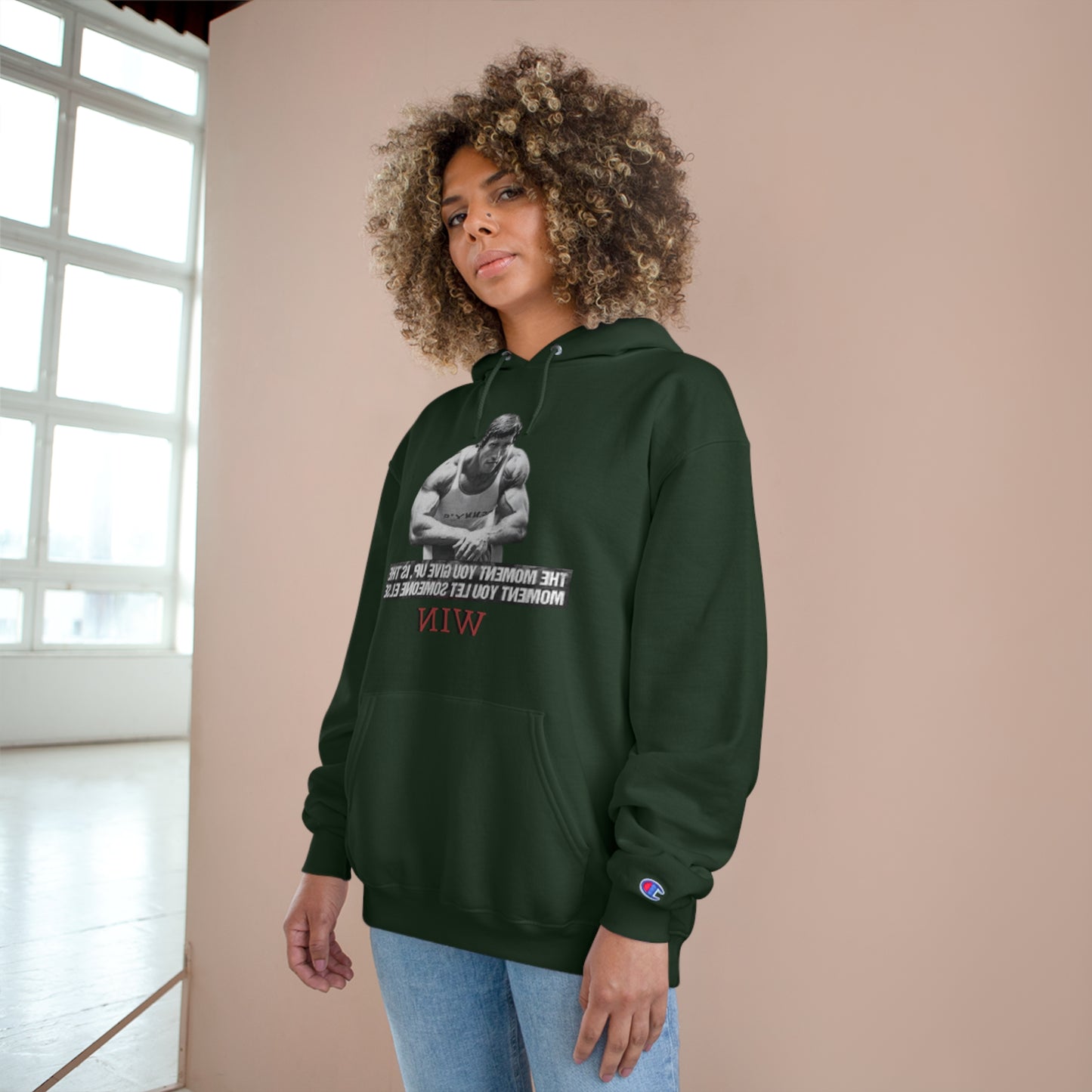 Motivational Champion Hoodie - 'WIN' Quote | Fitness Apparel
