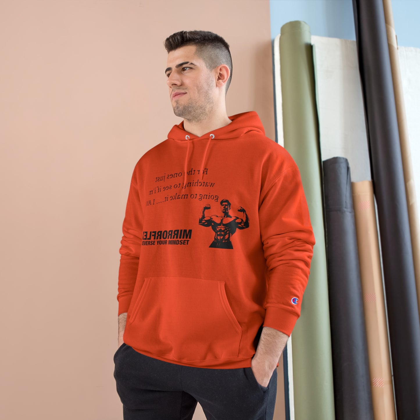 Motivational Champion Hoodie - Reverse Your Mindset, Fitness Inspiration, Gym Wear