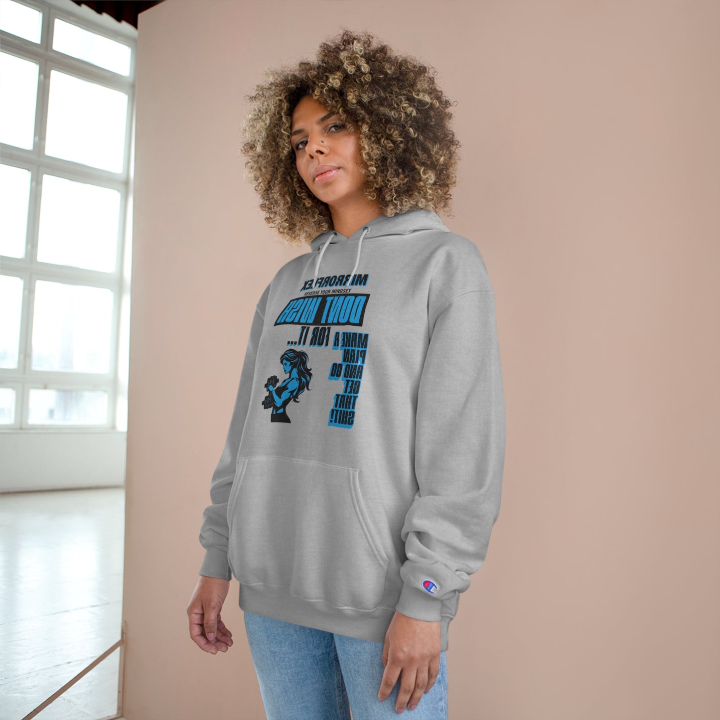 Empowering Champion Hoodie - "Don't Wish for It, Make It Happen" Design