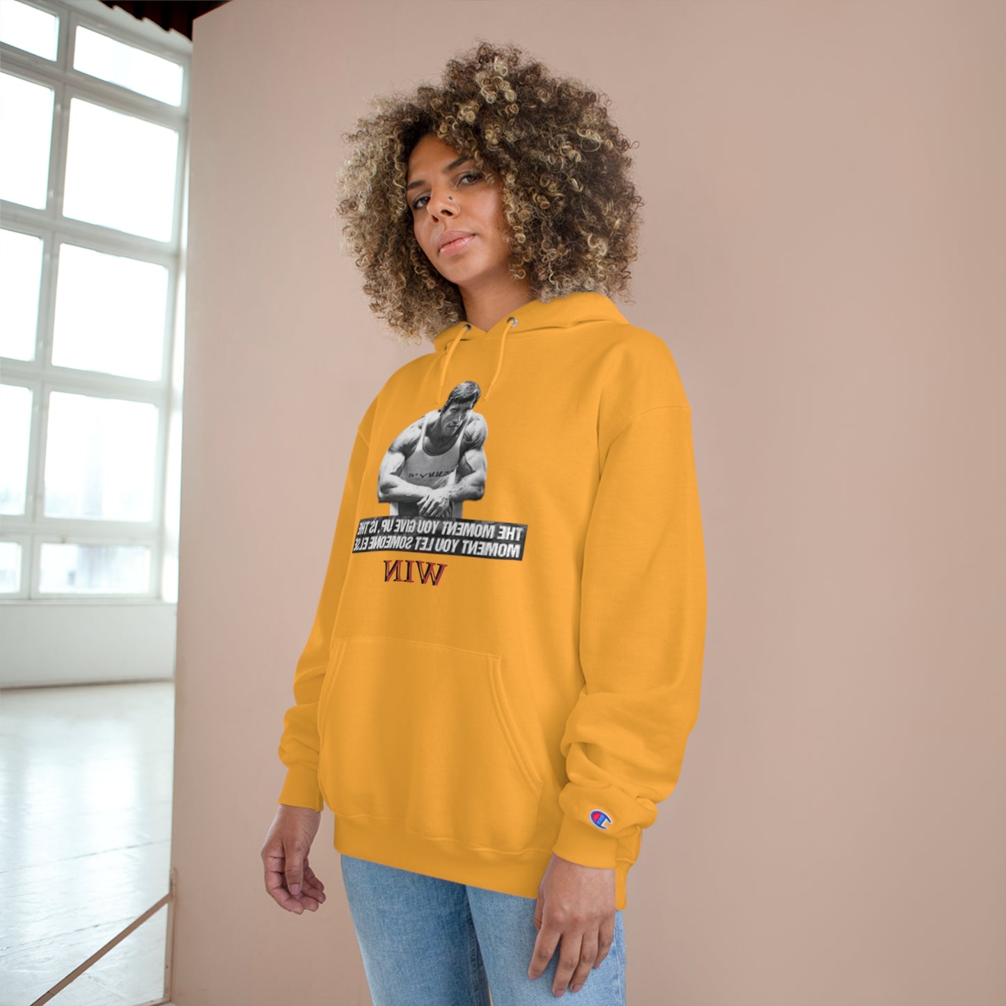 Motivational Champion Hoodie - 'WIN' Quote | Fitness Apparel