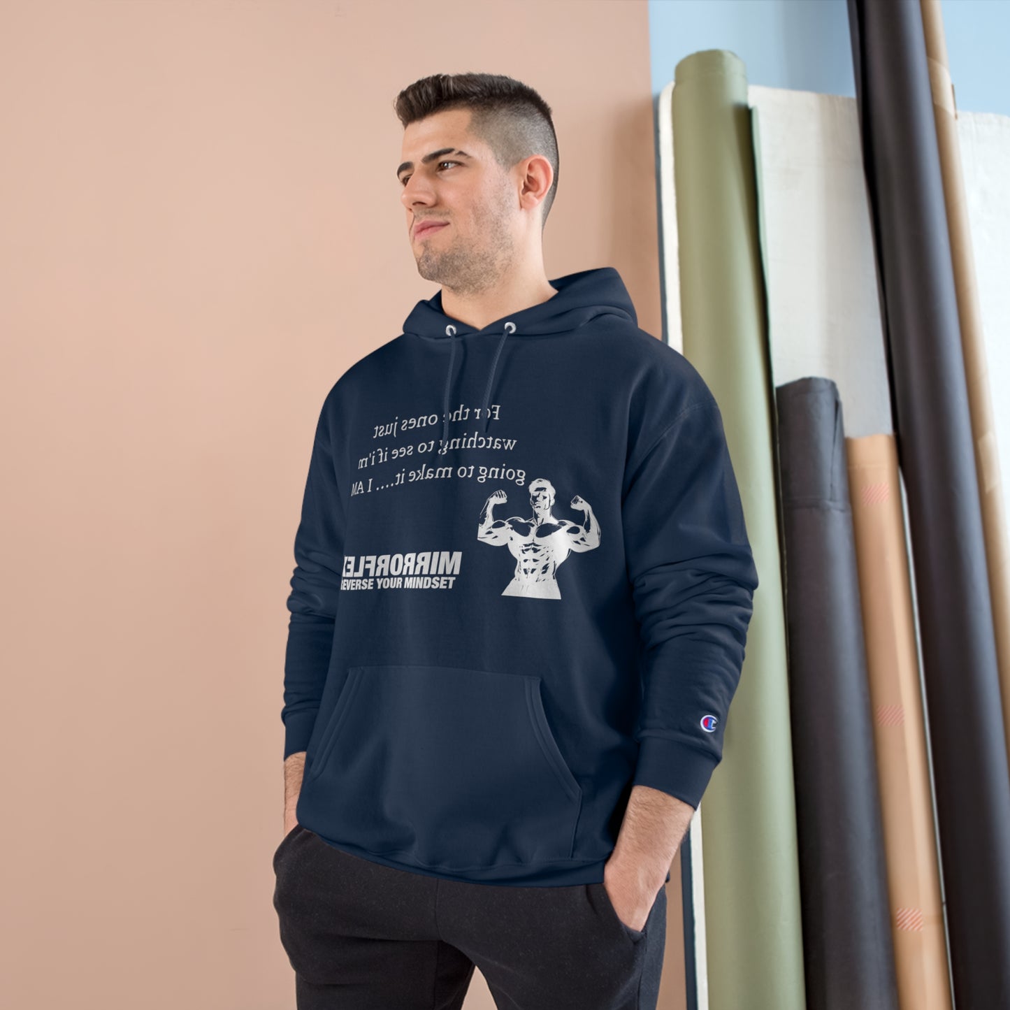 Motivational Champion Hoodie - Reverse Your Mindset, Fitness Inspiration, Gym Wear