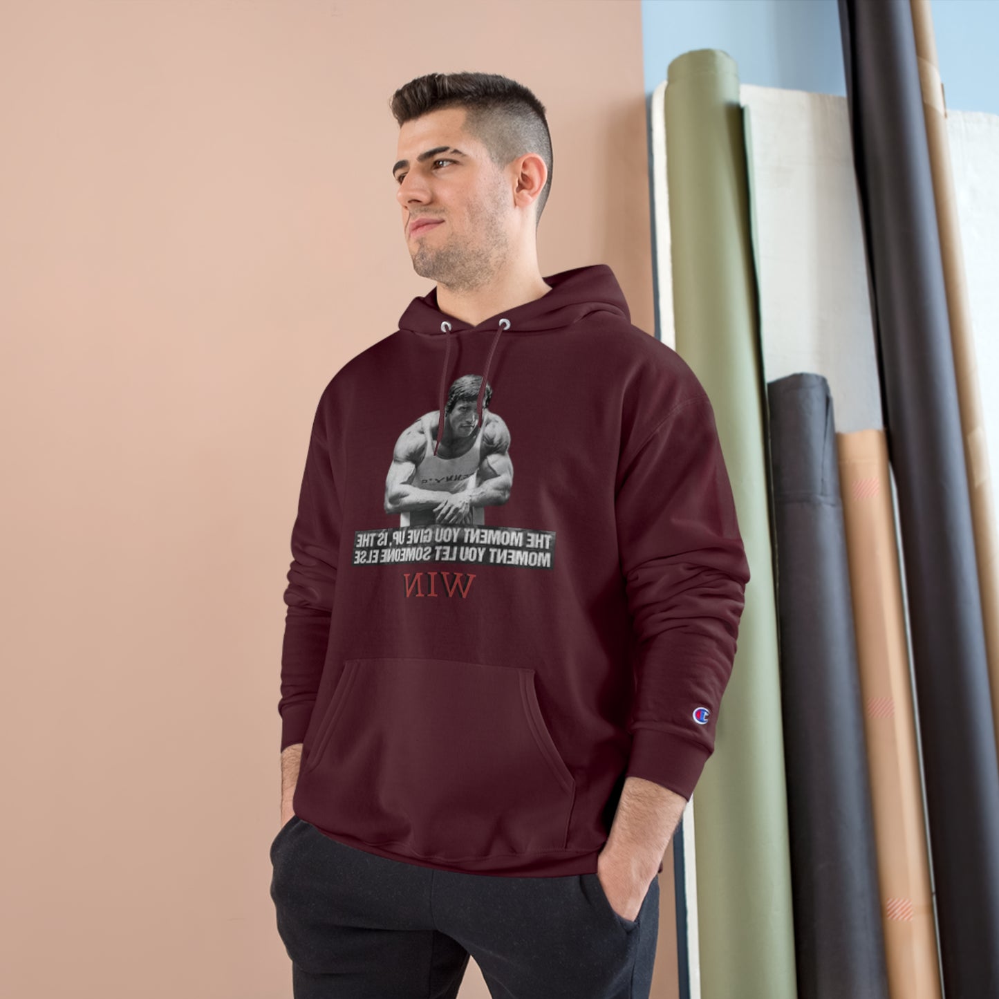 Motivational Champion Hoodie - 'WIN' Quote | Fitness Apparel