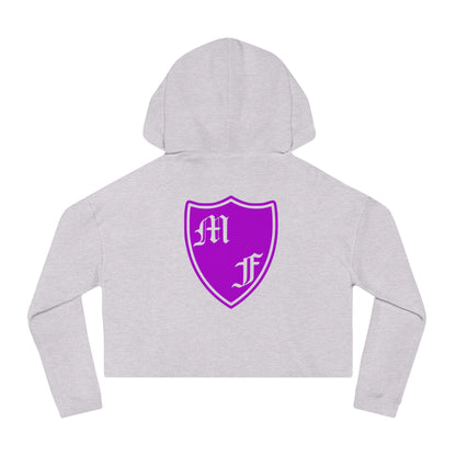 Empowering Women's Cropped Hooded Sweatshirt - Mirrorflex Gym Design