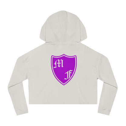 Empowering Women's Cropped Hooded Sweatshirt - Mirrorflex Gym Design