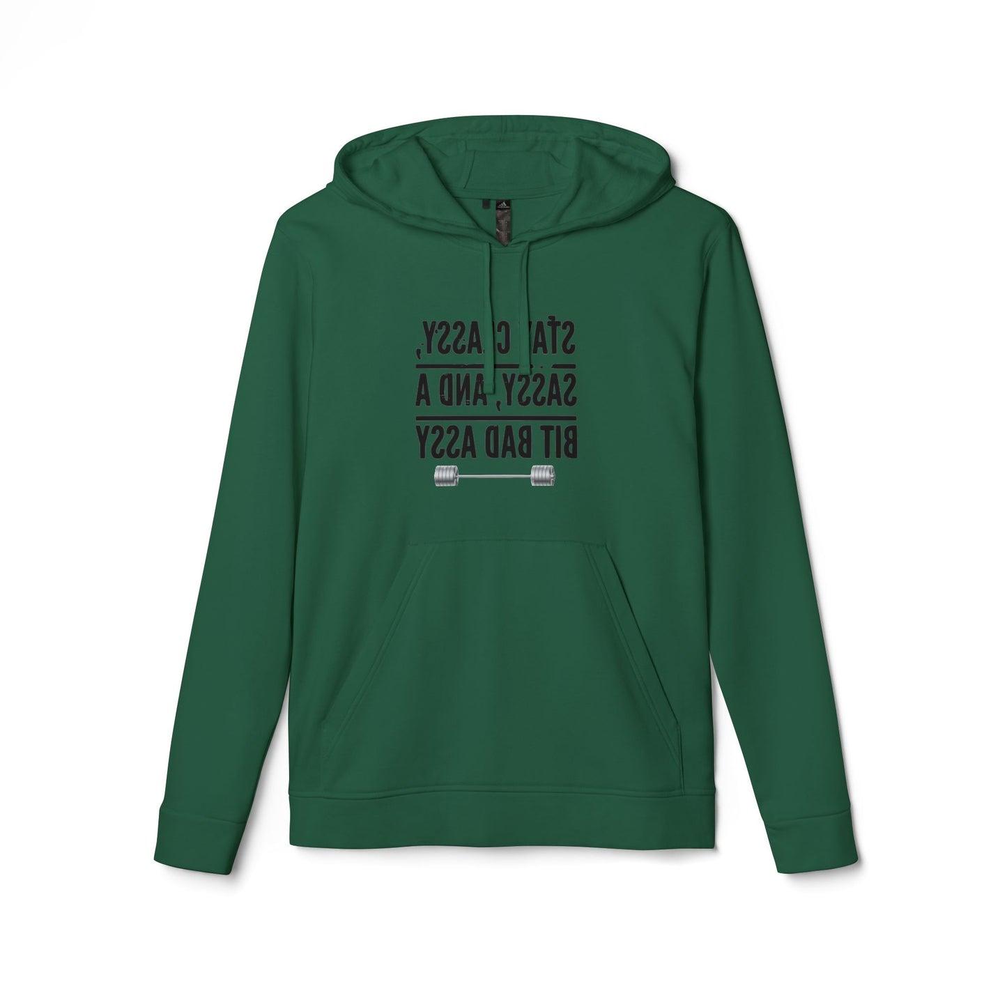 Adidas Unisex Fleece Hoodie - Motivational Fitness Sweatshirt with ‘Stay Classy’ Design