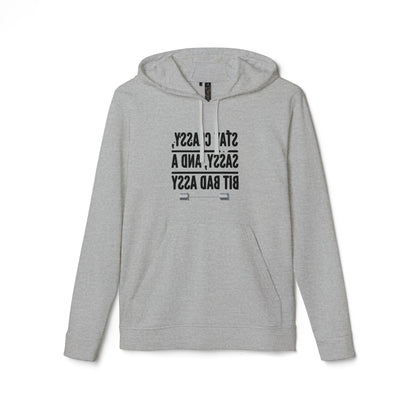 Adidas Unisex Fleece Hoodie - Motivational Fitness Sweatshirt with ‘Stay Classy’ Design