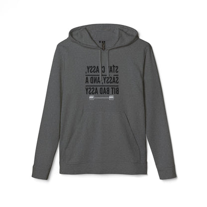 Adidas Unisex Fleece Hoodie - Motivational Fitness Sweatshirt with ‘Stay Classy’ Design
