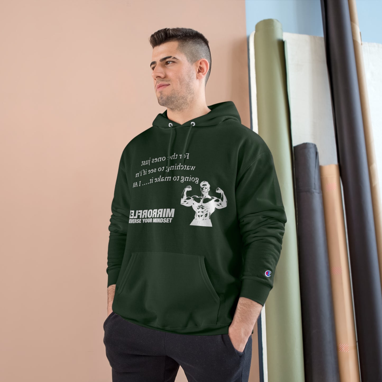 Motivational Champion Hoodie - Reverse Your Mindset, Fitness Inspiration, Gym Wear