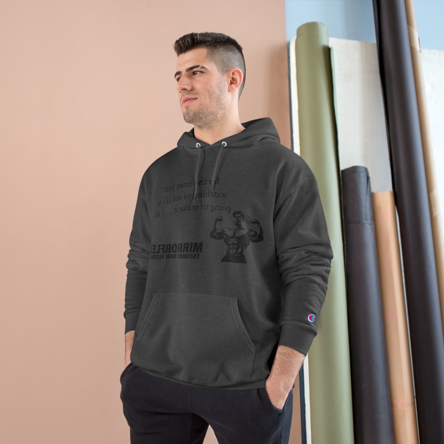Motivational Champion Hoodie - Reverse Your Mindset, Fitness Inspiration, Gym Wear