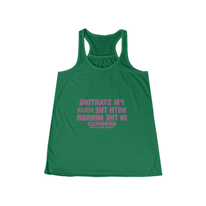 Empowerment Women's Flowy Racerback Tank - "I'm Starting With the Woman in the Mirror" Inspirational Top