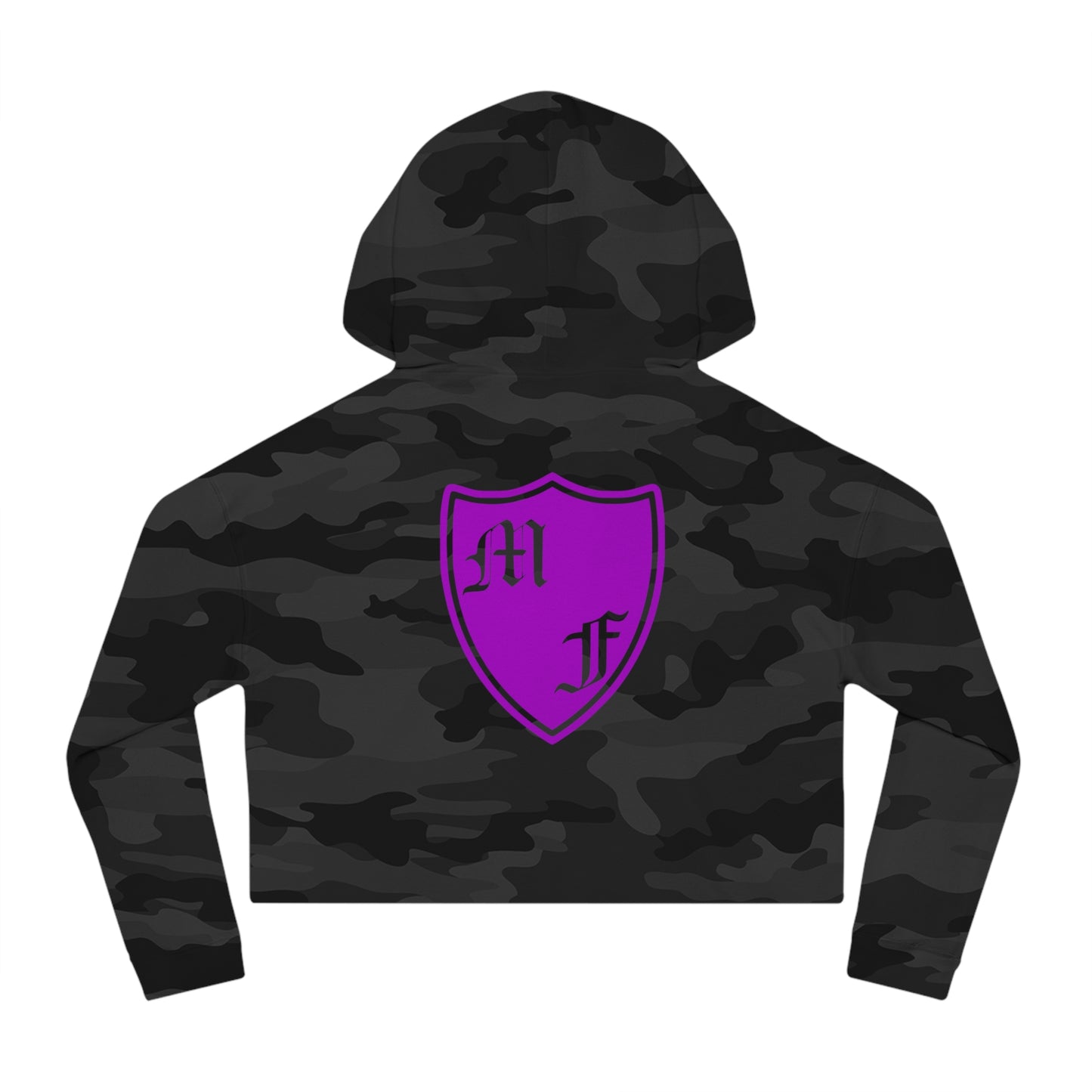 Empowering Women's Cropped Hooded Sweatshirt - Mirrorflex Gym Design