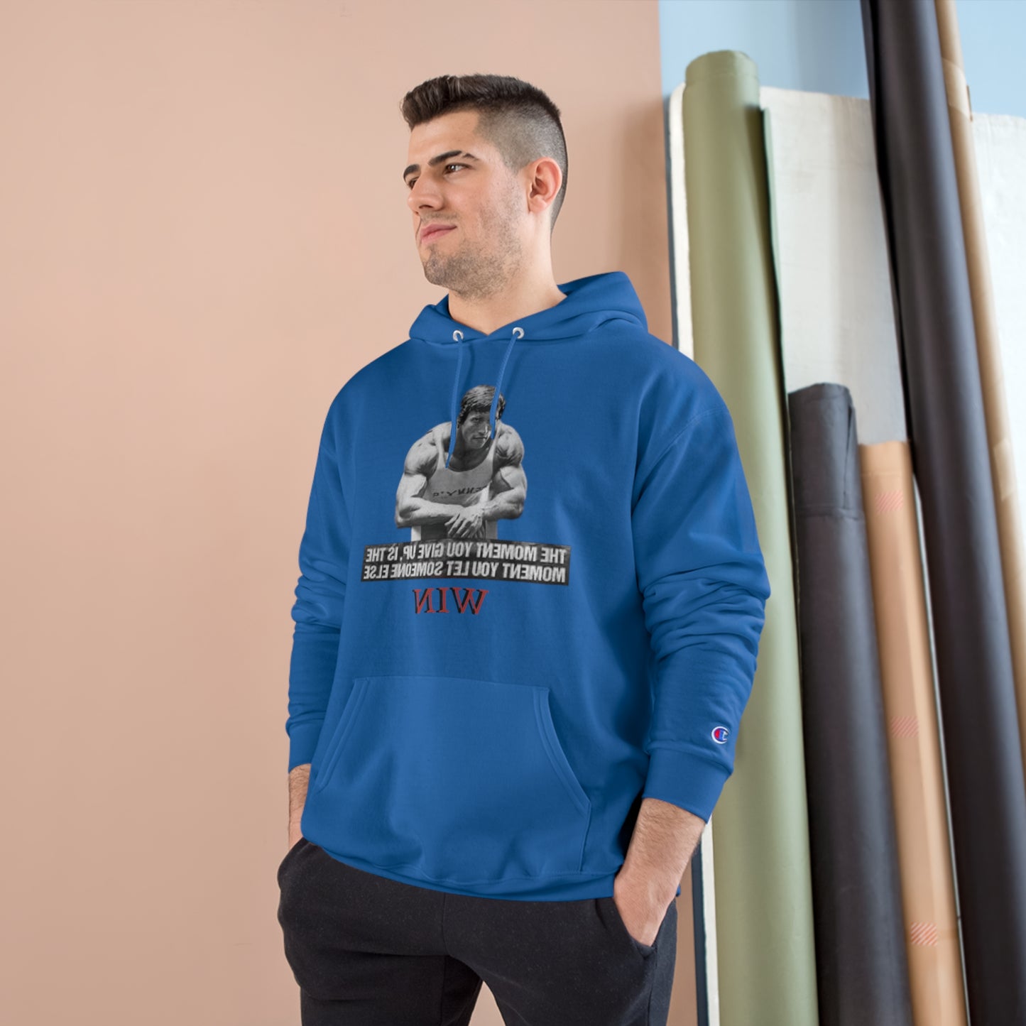 Motivational Champion Hoodie - 'WIN' Quote | Fitness Apparel