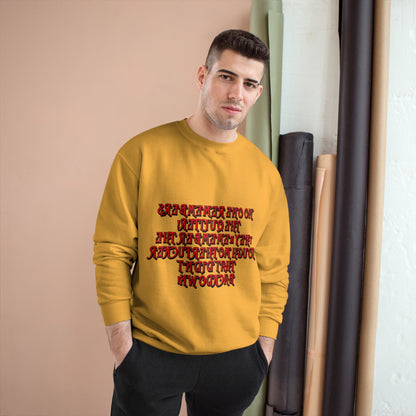 Champion Sweatshirt - 'No One Remembers the Outsider' Statement Crewneck - Stylish, Comfortable, Perfect for Friends and Family Gatherings