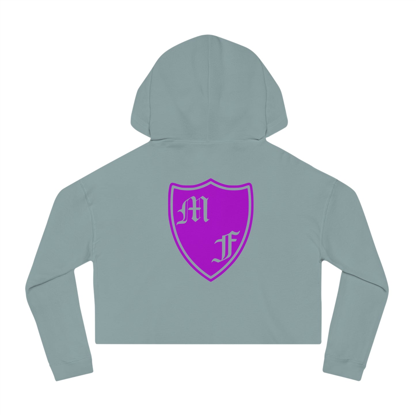 Empowering Women's Cropped Hooded Sweatshirt - Mirrorflex Gym Design